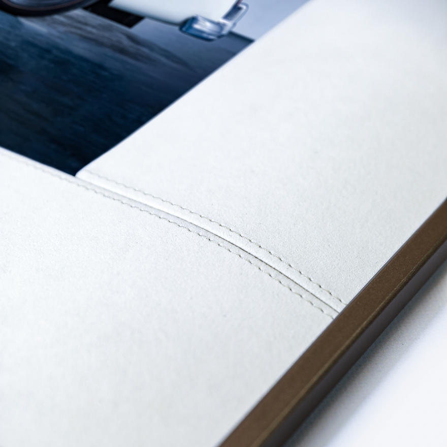 Close-up of frame material and matboard details