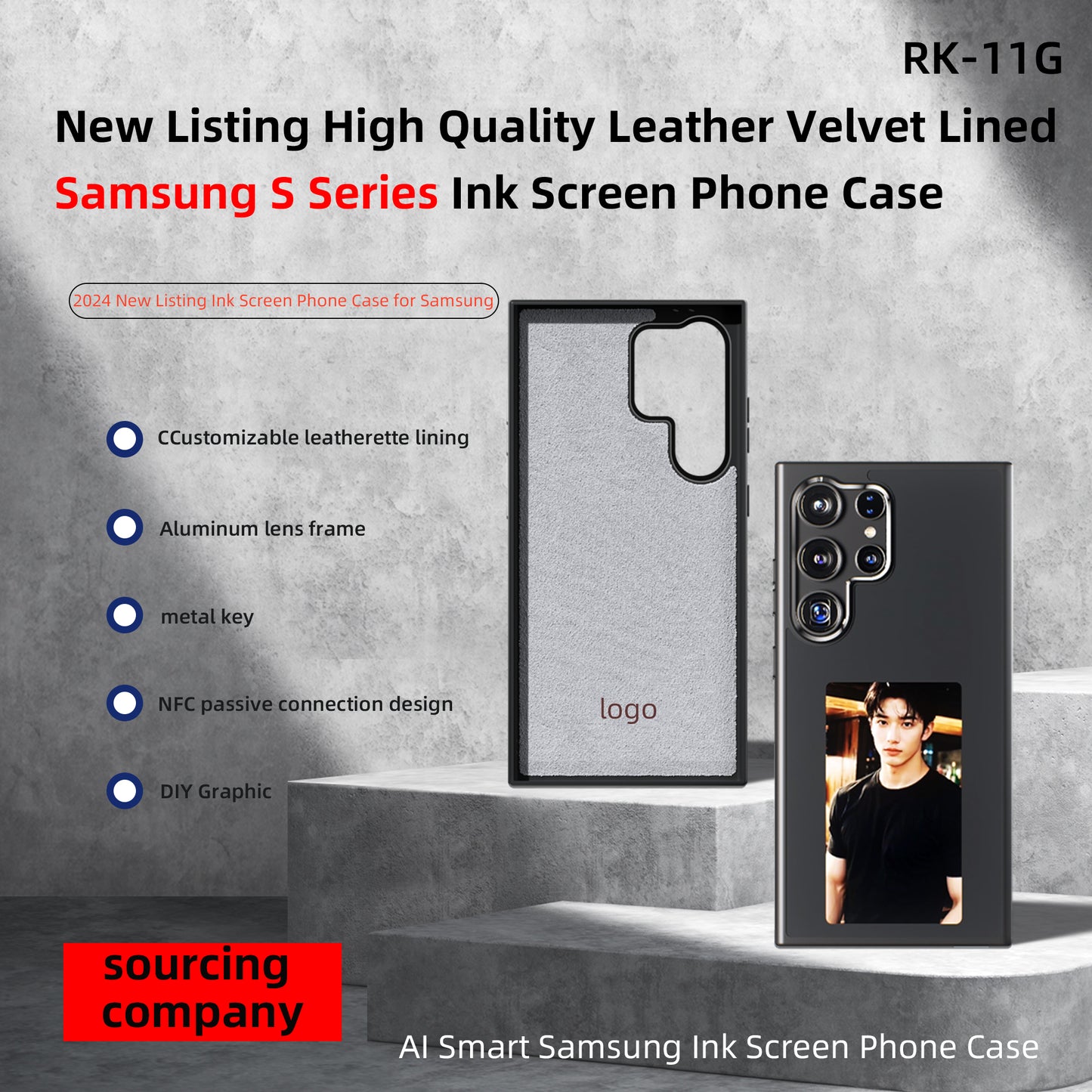 Samsung S24 Ultra /iphone13-15 Case 4 Colors AI Eink Case Display Picture Changeable Battery Free NFC e ink Case